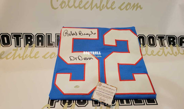 Robert Brazile Signed Custom Houston Oilers Jersey Schwartz COA Inscribed