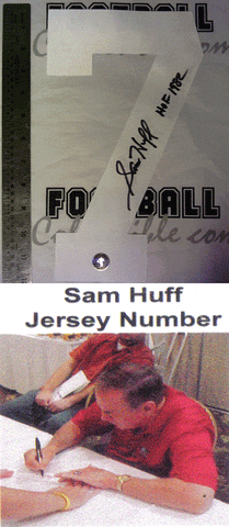 Autographed Jerseys Sam Huff Autographed White Jersey Number