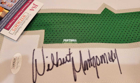 Wilbert Montgomery Signed Philadelphia Green Football Jersey (JSA)