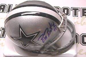 Autographed Mini Helmets Bill Bates signed Cowboys Mini Helmet