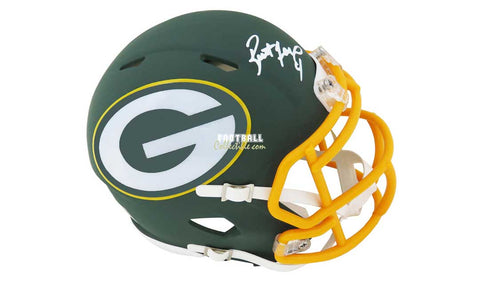 Autographed Mini Helmets Brett Favre Autographed Green Bay Packers AMP Mini Helmet