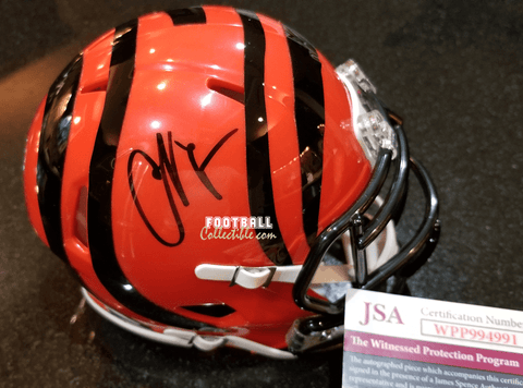 Autographed Mini Helmets Chad Johnson Autographed Bengals Mini Helmet