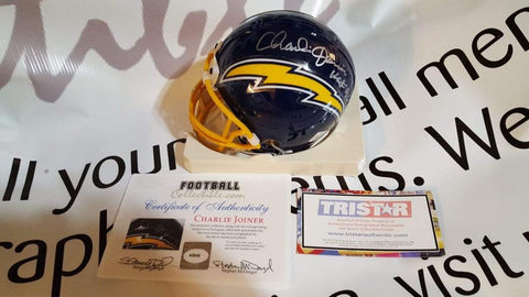 Autographed Mini Helmets Charlie Joiner Autographed San Diego Chargers Mini Helmet