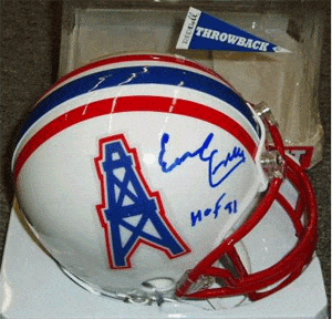 Autographed Mini Helmets Earl Campbell Autographed Oilers Mini Helmet