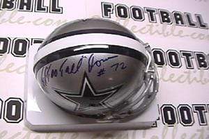 Autographed Mini Helmets Ed Too Tall Jones signed Cowboys Mini Helmet