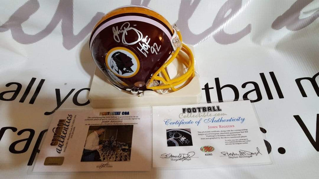 John Riggins Autographed Washington Redskins Mini Helmet –