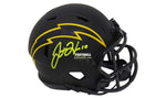Autographed Mini Helmets Justin Herbert Autographed Eclipse Los Angeles Chargers Mini Helmet