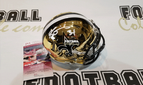 Autographed Mini Helmets Ricky Williams Autographed Chrome New Orleans Saints Mini Helmet