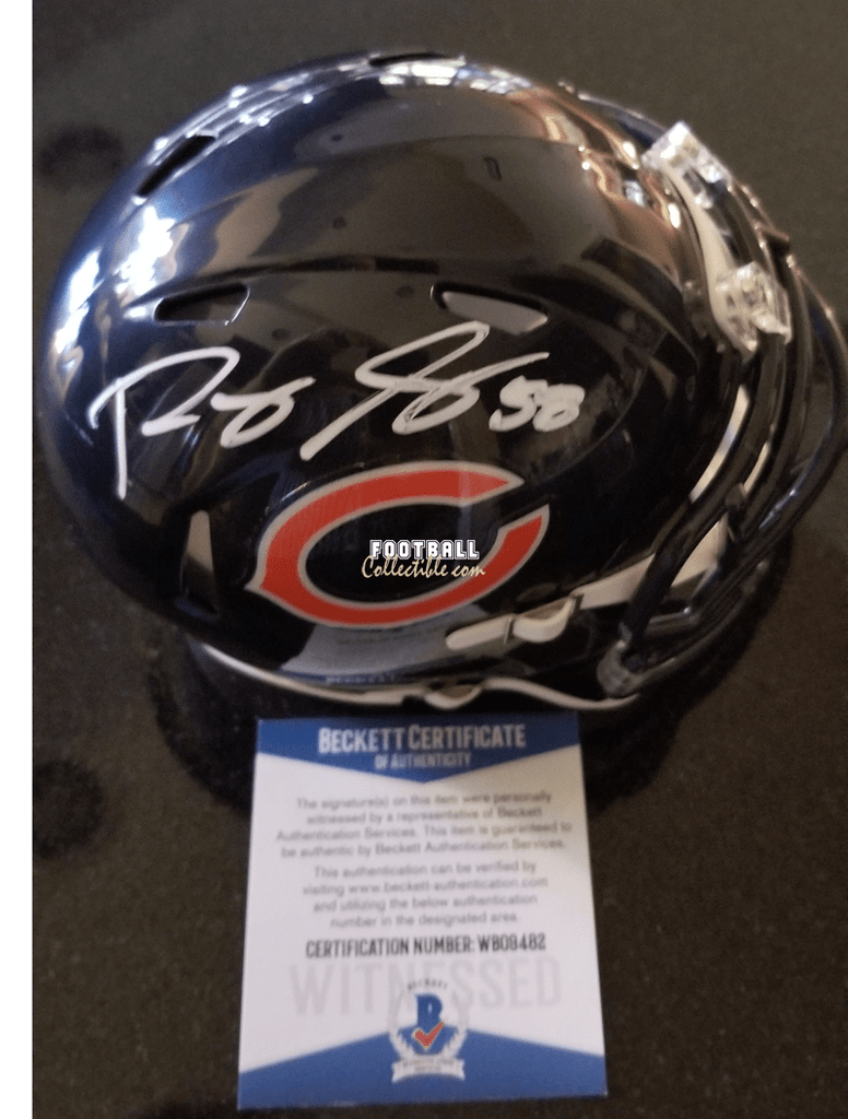 roquan smith helmet Roquan Smith Autographed Chicago Bears Mini Helmet – FootballCollectible.com