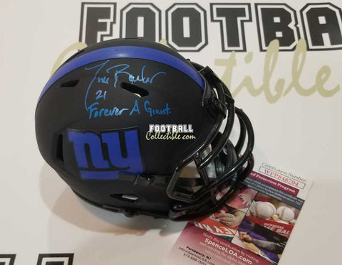 Autographed Mini Helmets Tiki Barber Autographed Eclipse New York Giants Mini Helmet