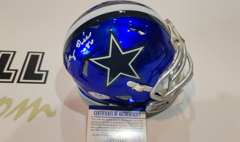 Autographed Mini Helmets Tony Hill Autographed Dallas Cowboys Flash Mini Helmet