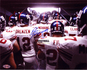 Autographed Photographs Eli Manning Autographed In Tunnel With Team 8x10 Photograph