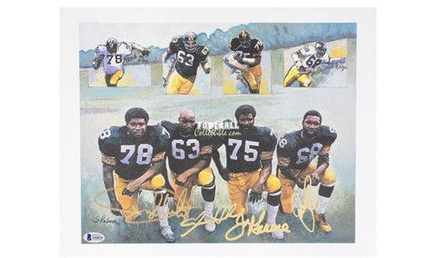 Autographed Photographs Pittsburgh Steelers Steel Curtain Autographed Lithograph