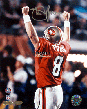 Steve Young Autographed Arms Raised 8x10 Photograph –