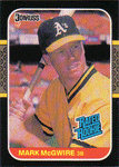Baseball Cards Mark McGwire 1987 Donruss Rated Rookie Card