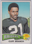 Football Cards Cliff Branch 1975 Topps Football Card
