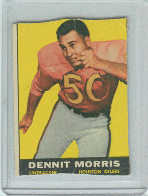 Football Cards Dennit Morris 1961 Topps