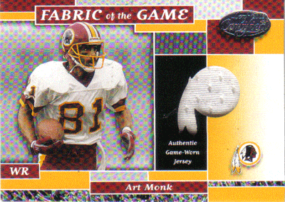 Football Cards, Jersey Art Monk Game-Used Jersey Football Card