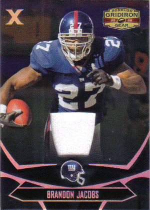 Football Cards, Jersey Brandon Jacobs Game-Used Jersey Football Card