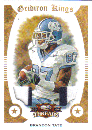 Football Cards, Jersey Brandon Tate Game-Used Jersey Rookie Football Card