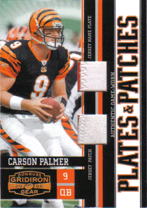 Football Cards, Jersey Carson Palmer Dual Jersey Football Card