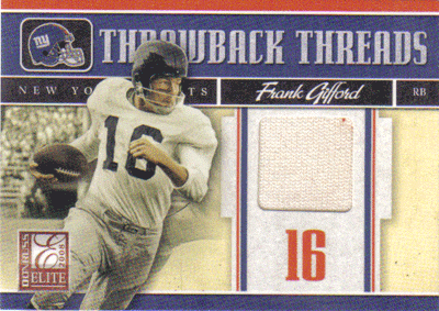 Football Cards, Jersey Frank Gifford Game-Used Jersey Football Card
