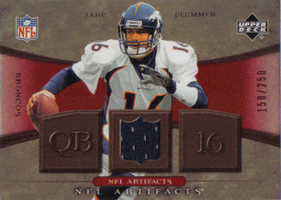 Jake Plummer Game-Used Jersey Football Card –