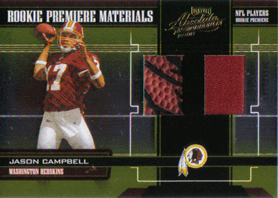 Football Cards, Jersey Jason Campbell Game-Used Jersey/Football Card