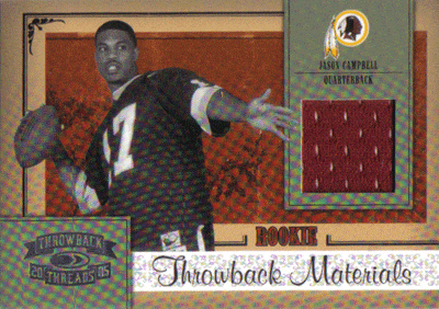 Football Cards, Jersey Jason Campbell Game-Used Rookie Jersey Card