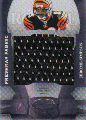 Football Cards, Jersey Jerome Simpson 2008 Rookie Game-Used Jersey Card