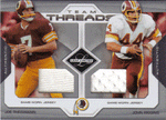 Football Cards, Jersey John Riggins & Joe Theismann Team Threads Card