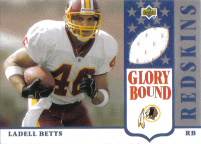 Football Cards, Jersey Ladell Betts Game-Used Jersey Football Card