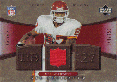 Football Cards, Jersey Larry Johnson Game-Used Jersey Football Card