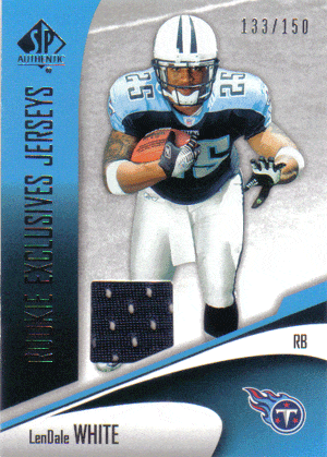 Football Cards, Jersey LenDale White Game-Used Jersey Football Card