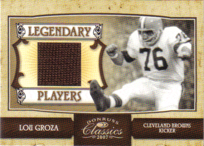 Football Cards, Jersey Lou Groza Game-Used Jersey Football Card