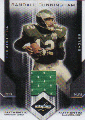 Randall Cunningham Game-Used Jersey Football Card