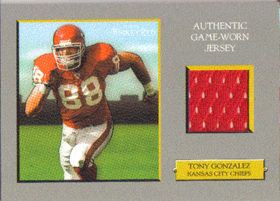 Football Cards, Jersey Tony Gonzalez Game-Used Jersey Football Card