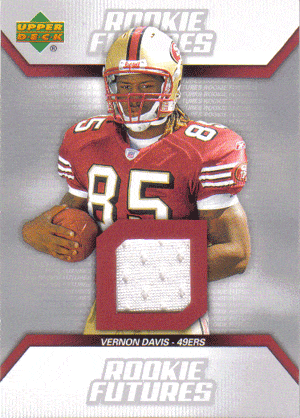 Football Cards, Jersey Vernon Davis Game-Used Jersey Rookie Football Card