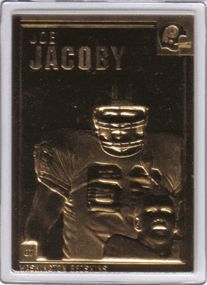 Football Cards Joe Jacoby Danbury Mint 24K Plated Football Card