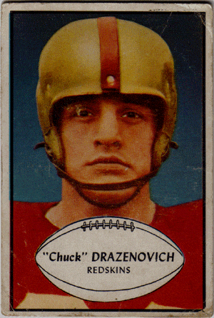 Football Cards, pre-1960 Chuck Drazenovich 1953 Bowman Football Card