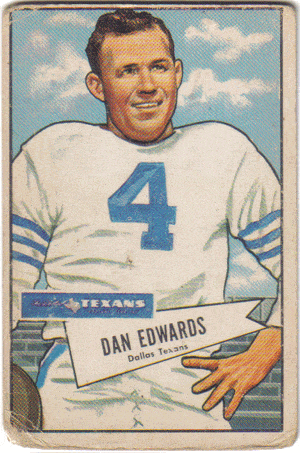 Football Cards, pre-1960 Dan Edwards 1952 Bowman Large Football Card