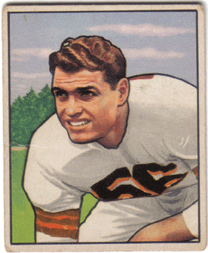Football Cards, pre-1960 Dante Lavelli 1950 Bowman Rookie Football Card