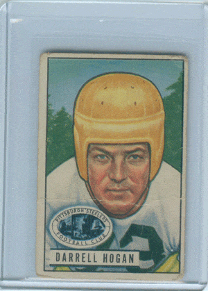 Football Cards, pre-1960 Darrell Hogan 1951 Bowman