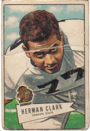Football Cards, pre-1960 Herman Clark 1952 Bowman Large Football Card