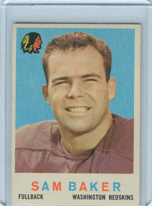 Football Cards, pre-1960 Sam Baker 1959 Topps Football Card