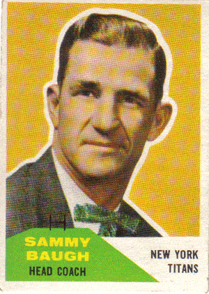 Football Cards, pre-1960 Sammy Baugh 1960 Fleer Football Card