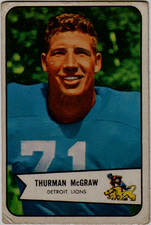Football Cards, pre-1960 Thurman McGraw 1954 Bowman Football Card.