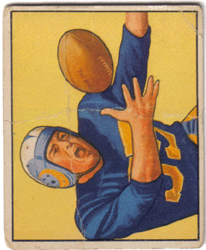 Football Cards, pre-1960 Tom Fears 1950 Bowman Rookie Football Card.