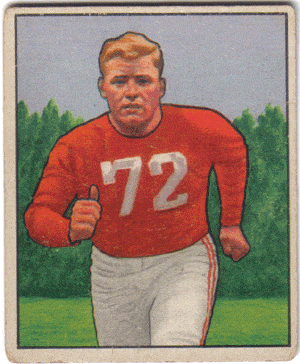 Football Cards, pre-1960 William Fischer 1950 Bowman Football Card.