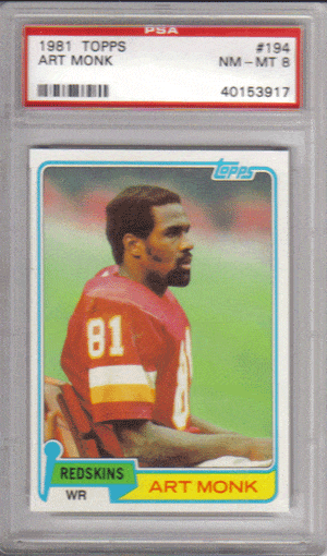 Art Monk 1981 Topps Rookie Football Card  FootballCollectible.com